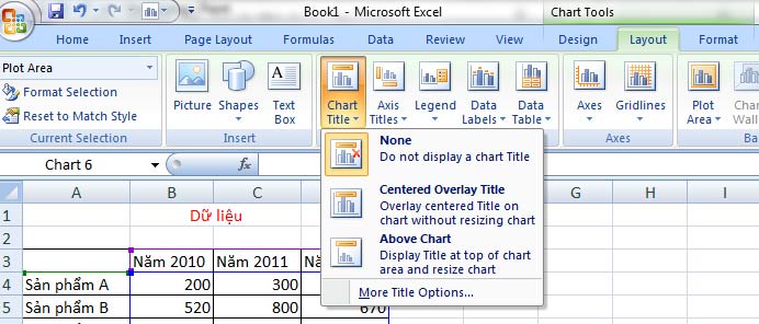 vẽ đồ thị trong Excel