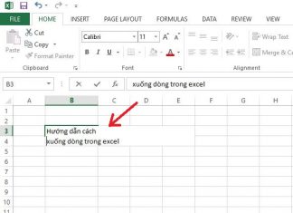 cách xuống dòng trong Excel