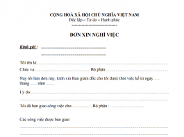 Mẫu đơn xin nghỉ việc
