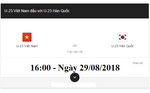 Lịch thi đấu U23 Việt Nam và U23 Hàn Quốc
