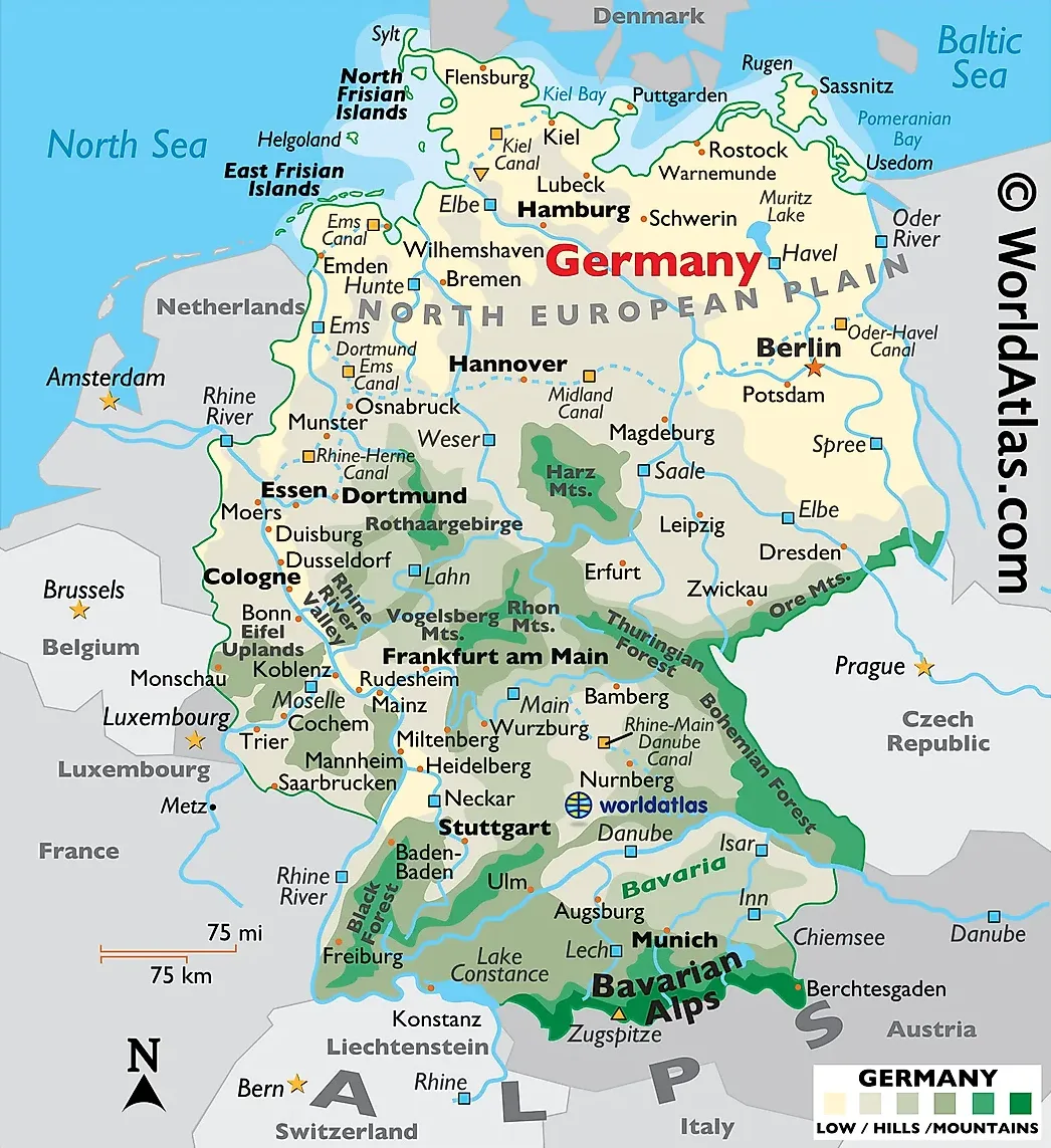 Vị trí nước Đức tại khu vực (Location of Germany in the region)