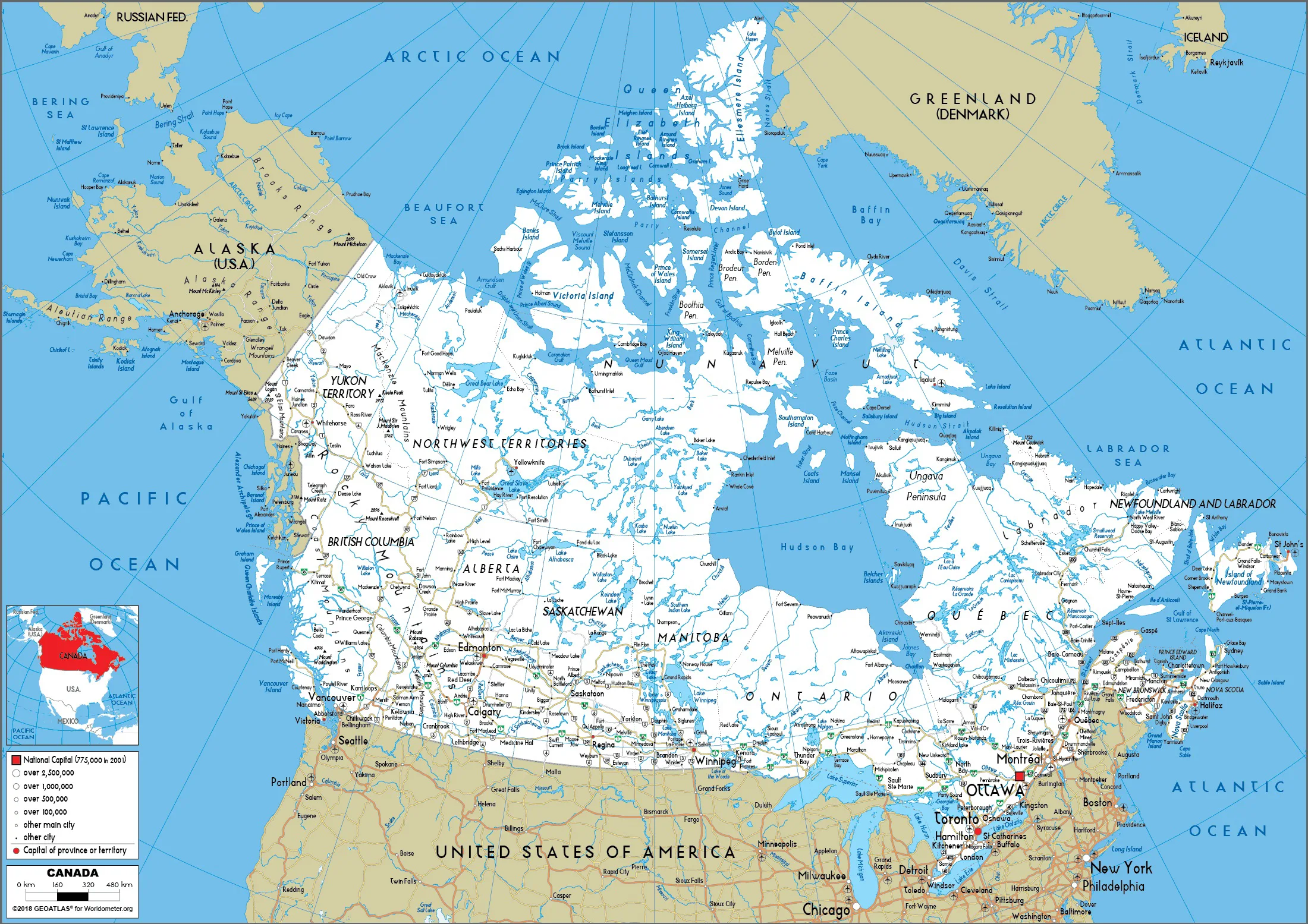 Bản đồ các tuyến đường của Canada (Map of Canadian routes)