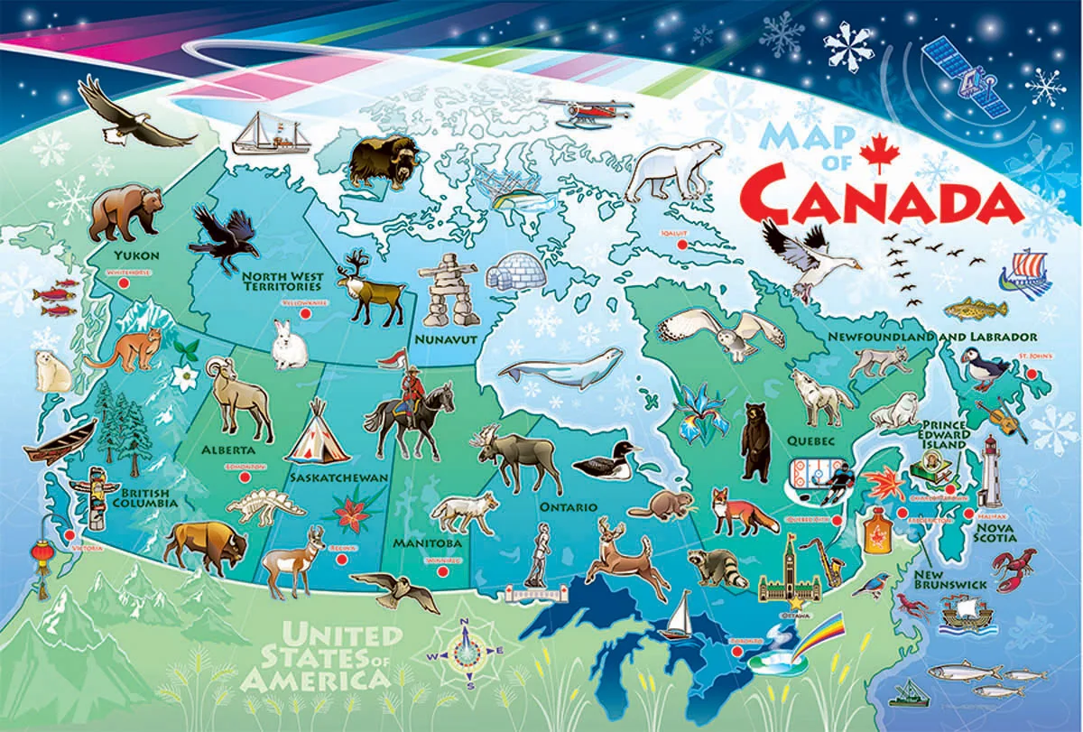 Bản đồ duy lịch Canada (Canada tourist map)