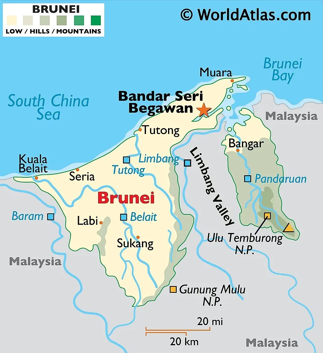 Vị trí Brunei tại khu vực