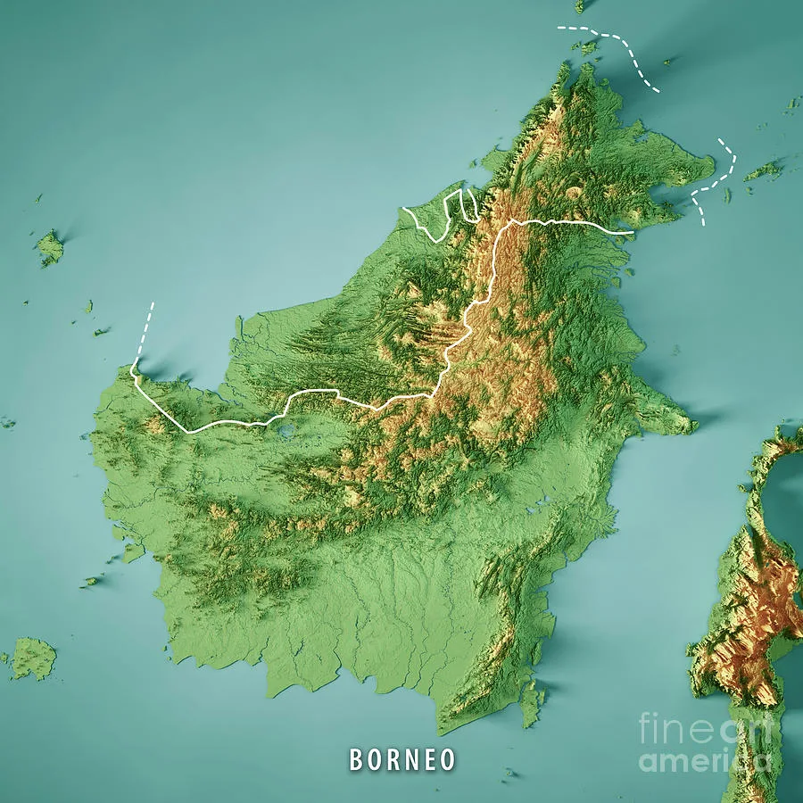 Mô tả địa hình Brunei 3D