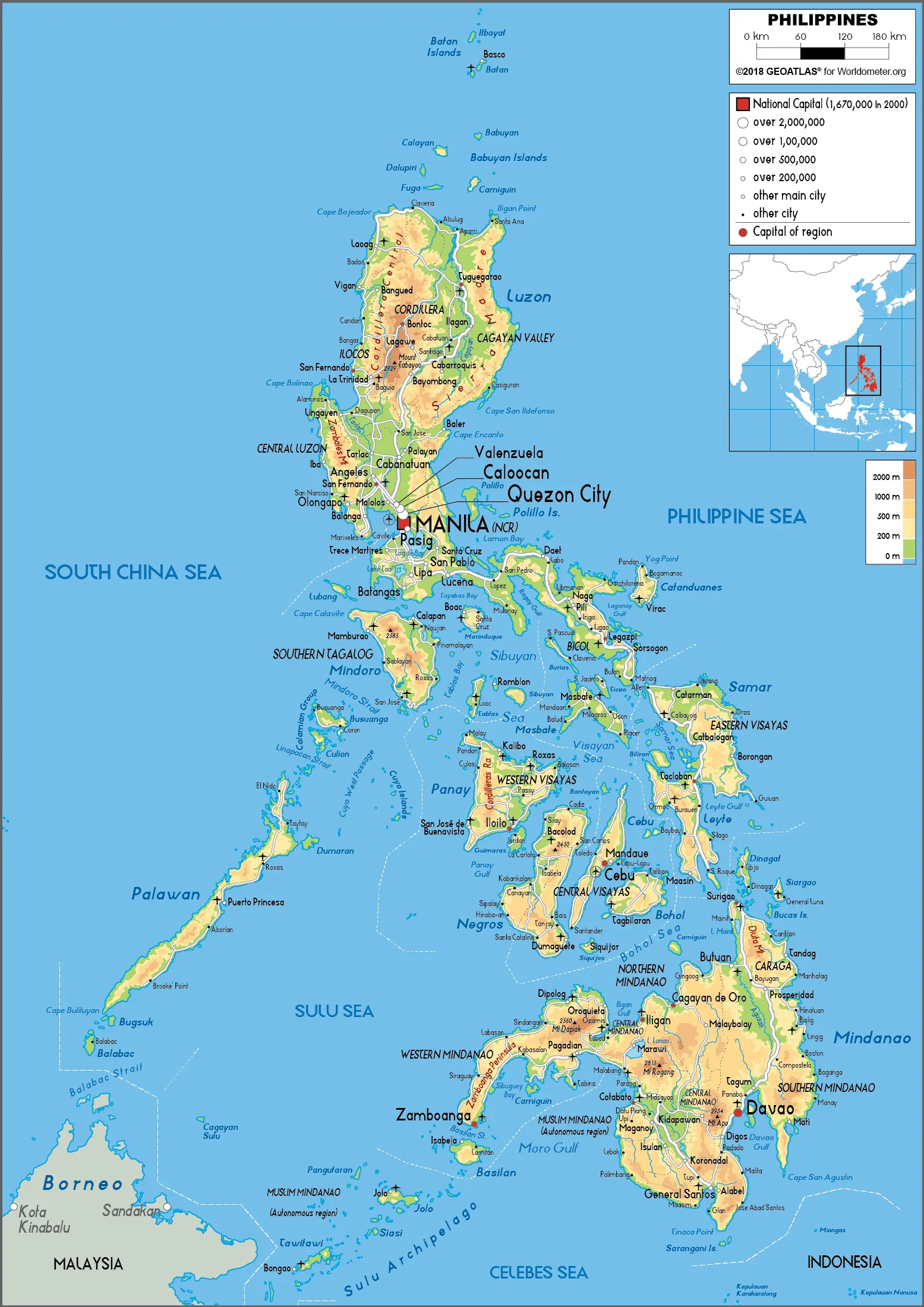 Bản đồ địa lý Philippines (Geographical map of the Philippines)