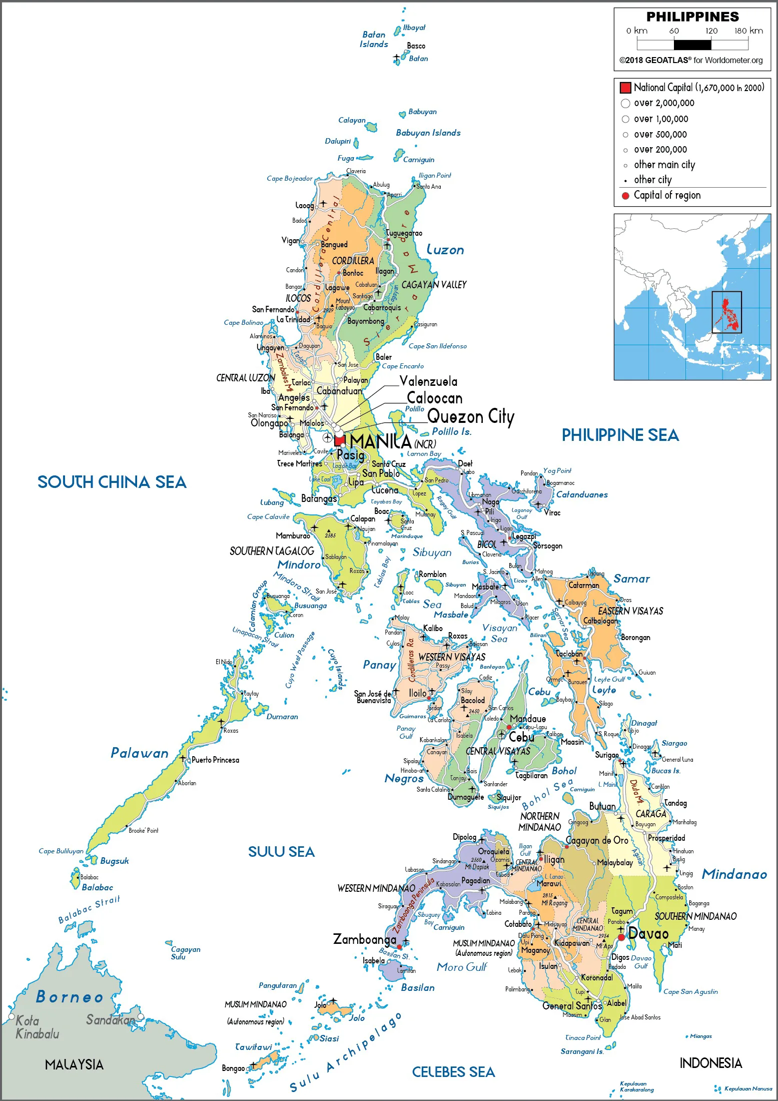 Bản đồ chính trị Philippines (philippines political map) 