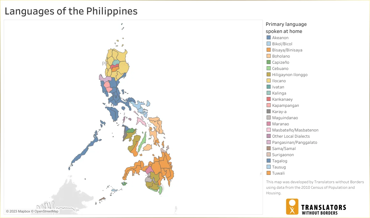 Bản đồ ngôn ngữ của Philippines (Language map of the Philippines)