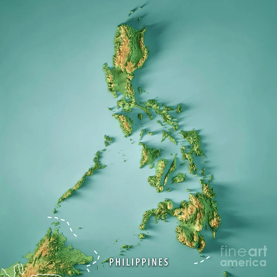 Mô hình 3D địa lý Philippines (Philippines geographic 3D model)