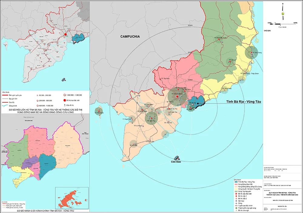 Bản đồ vị trí, mối quan hệ tỉnh Bà Rịa - Vũng Tàu