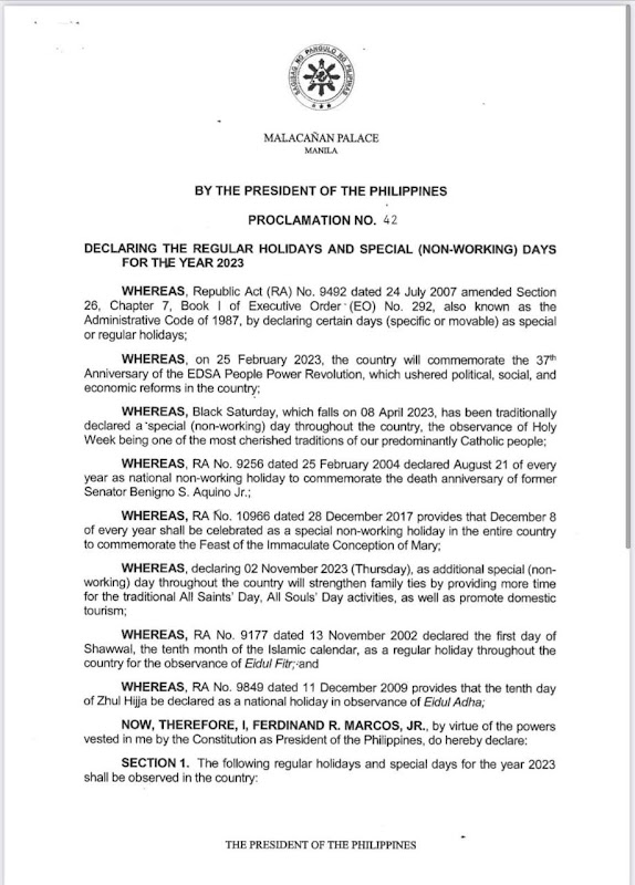 Lịch tháng 2 năm 2023 với các ngày lễ Philippines